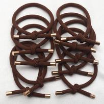 10PCS Women Elastic Hair Rubber Bands High Quality Girls Hair Bands Hair Scrunchies Gold Plated Hair Accessories Hair Gum/Tie gray