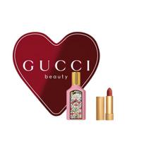 Gucci Flora Gorgeous Gardenia Eau De Parfum With Rouge à Lèvres Mat Lipstick Set Perfume 50ml+Lipstick #217 3.5g brown