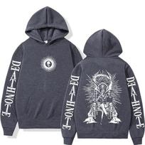 Y2K Anime Death Note Hoodies Yagami Light L·Lawliet Gotikinis džemperis Vyrams Moterims Drabužiai Mada Ilgomis Rankovėmis Puloveriai Streetwea XL gray