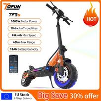 TOFUN TF3 Electric Scooter 1000W Motor 48V13Ah Battery Adult Sport Road Mountain E-Scooter 10Inch Tires Snow Foldable EScooter