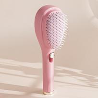 Self Cleaning Detangling Hair Brush With Soft Massage Bristles And One Click Hair Removal For Home Travel Daily Hair Care white