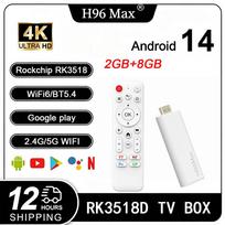 H96 MAX RK3518D Android 14 TV priedėlis 4K UHD Media Player WiFi6 BT5.0 Set Top Box RAM ROM Išmanusis TV priedėlis namų pramogoms