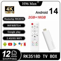 H96 MAX RK3518D Android 14 TV Box 4K UHD Media Player WiFi6 BT5.0 Set Top Box RAM ROM Smart TV Box For Home Entertainment