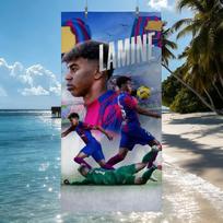 Football Star L-lamine Y-yamal Towel Quick Drying Beach Towels Are Suitable For Swimming Pools Camping Yoga And The Gym 70cmx140cm white