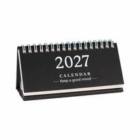 Spiralinis 2027 m. stalo kalendorius Stovintis mėnesinis planuoklis Naujas apverčiamas kalendorius Stalo planavimas Black black