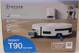 SALE OUT. Ecovacs DEEBOT T90 Max OMNI Vacuum Cleaner,Robot,Wet&Dry,30000Pa,TruEdge 3.0,ZeroTangle 4.0,OZMO Roller 3.0,White+OMNI Auto-Empty | Ecovacs Robot Vacuum Cleaner | DEEBOT T90 Max OMNI | Wet&Dry | Operating time (max) 257 min | 5200 mAh | Dust cap