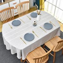 Audinio staltiesė Ovalaus valgomojo stalo staltiesė Suapvalinti kampai Sulankstoma Ištraukiama stalo Medvilnė ir linas Japoniška maža šviežia kavos staliuko oval 140*240cm