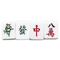 Colorful Mini Mahjong Tile Magnets 4/5Pieces Set for Refrigerator and Office Decors Miniature Board Game Charm Magnets B03E white