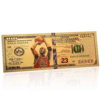 Commemorative NBA Michael Jordan Gold Foil Banknote Gift Coin Collection Approx. 155x76mm beige