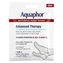 Aquaphor, Repairing Foot Mask, 1 pair, 7 fl oz (20 ml) blue