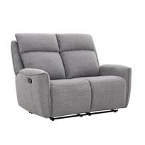 Dvivietė atlošiama sofa su rankiniu mechanizmu, pilka, 150 × 90 × 104 cm