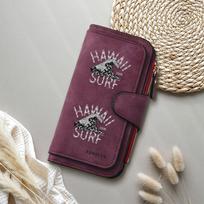 Hawaii Surf Print Long Wallet Multi Card Slots Casual PU Leather Purse for Daily Use bordinė