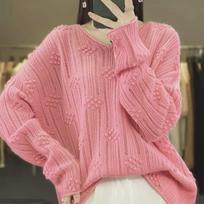 Women's Middle-aged and Elderly Ankora Red Dopamine Casual Top Knit Sweater 3XL 160-90kg brown