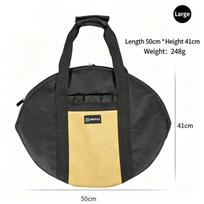 Thickened Outdoor Cast Iron Pan Storage Bag, Portable Tote Carry Bag for Maifan Stone Frying Pan & Barbecue Cookware Small black