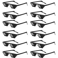 12-80Pcs Mosaic Sunglasses Thug Life Party Sunglasses Multicolor Pixel Glasses Bachelor Party Decor Fun Glasses for Party Favors 12Pcs juoda