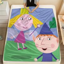 Ben and Holly Flannel Blanket, High quality Comfortable for All Seasons, Home Decor, Warmth and Comfort 130cmx150cm