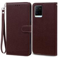 Skirta Vivo Y21S dėklas Minkšto silikono piniginė Odinis atverčiamas dėklas Skirta Vivo Y21 telefono dėklas Galinis dangtelis Skirta VivoY21S Vivo Y 21 Coque Fundas Vivo Y21 2021 (Y21S) black