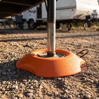 Easy Removal Trailer Wheel Chock Base | HeavyDuty PP, AntiSlip Molded Design, motorhome Dock, brown