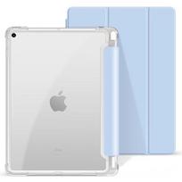 Dėklas iPad 9/8/7 (2021/2020/2019 10,2 colio), Su rašiklio laikikliu, permatomas galinis dangtelis mėlyna