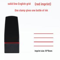 Keturios eilutės, trys tarpai, anglų kalbos rašymo ir korekcijos antspaudas mokytojams black