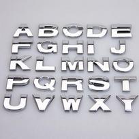 1 vnt. 45 mm sidabro juodo metalo „pasidaryk pats“ abėcėlės automobilis, motociklas, 3D automobilio lipdukas, lipdukas ženklelio ženklelio automobilio lipdukas A sidabras