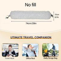 Hooded Travel Neck Pillow Stuffable Neck Pillow Airplane Rechargeable Travel Pillow Fillable Storage Bag For Sleeping CN white
