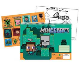 Minecraft A4 spiralinis eskizų bloknotas su 40 lapų ir lipdukais