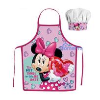 "Disney Minnie" 2 dalių vaikiškos prijuostės ir kepurės rinkinys