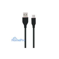 Silicone cable USB Type-A - Type-C (black, 3m)