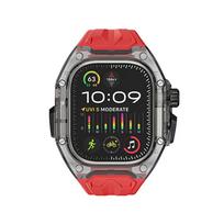 Suitable for Apple Watch series 10 46mm Ultra 49mm Modified Strap Transparent Case+TPU Band For iwatch 9 8 7 6 5 40mm 41mm 44 45 40mm gray