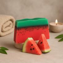 3x Watermelon Soap Slice Exfoliating Poppy Seed Handmade 115g