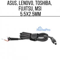 ASUS, LENOVO, TOSHIBA, FUJITSU, MSI 5.5x2.5mm įkroviklio laidas