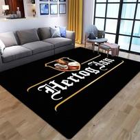Hertog Jan Beer Brand Print Area Rug Black Gold Letter Floor Carpet Living Room Bedroom Non Slip Decor Mat 40x60cm( 15x23in ) gray