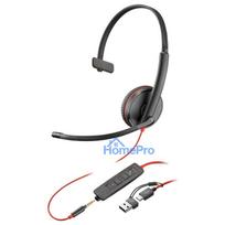 HP Poly Blackwire 3215 Monaural USB-C Headset +3.5mm Plug +USB-C / A Adapter (Bulk)