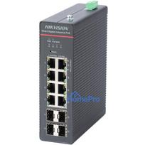 Hikvision 12-port 8 PoE industrial managed switch DS-3T1512HP-SI-8P4F