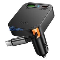 Car charger Hoco NZ18 (1xUSB 1xUSB-C 65W) + USB-C cable black