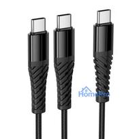 USB cable HOCO X123 2in1 USB-C to 2xUSB-C 1m black