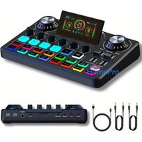 Live Sound Card – Professional Streaming Audio Mixer with RGB Lights, Folding Display and Voice Effects