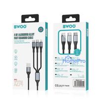 USB cable Bwoo (X274) 2in1 USB-C to (1 x USB-C 1 x lightning 1 x microUSB) 1m black