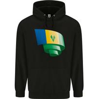 Curled Saint Vincent and Grenadines Flag Football Hoodie S blue