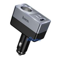 Car charger Hoco (Z65) (2xUSB-C 1 x Lighter splitter ) black