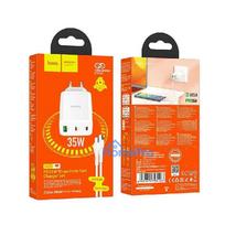 Charger Hoco N33 + "USB-C (Type-C) to USB-C (Type-C)" cable (2xUSB-C 1xUSB 35W) white