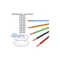 Car wiring single-core cable black FLRY 10.0mm² pack of 25m