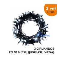 Outdoor and indoor garland (cold white LED bulbs) 30 m PROLED black
