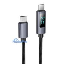 Cable USB C to USB C Hoco 3A 60W with display 1 m X112 black