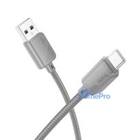 Cable USB A to USB C Hoco 3A 1 m X113 gray