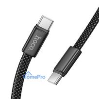 Flat Cable USB C to USB C Hoco 3A 60W 1 m X125 black