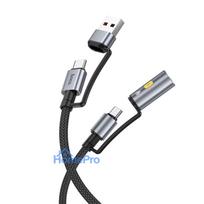 Cable All-in-one USB A / USB C to USB C / Cigarette lighter Hoco 3A 60W 1,2 m U138 black