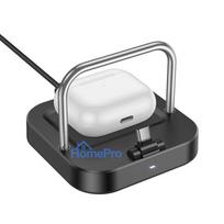 Desktop charger Hoco 2in1 USB C PD QC 3A 30W + wireless charging 5W CQ16B black