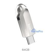 Pendrive 64GB USB 3.0 (USB A + USB C) Hoco UD8 nickel